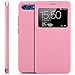 Produktbild zanasta Tasche kompatibel mit Honor 10 Case Schutzhülle Flip View Cover mit Fenster und Kameraschutz Rosa