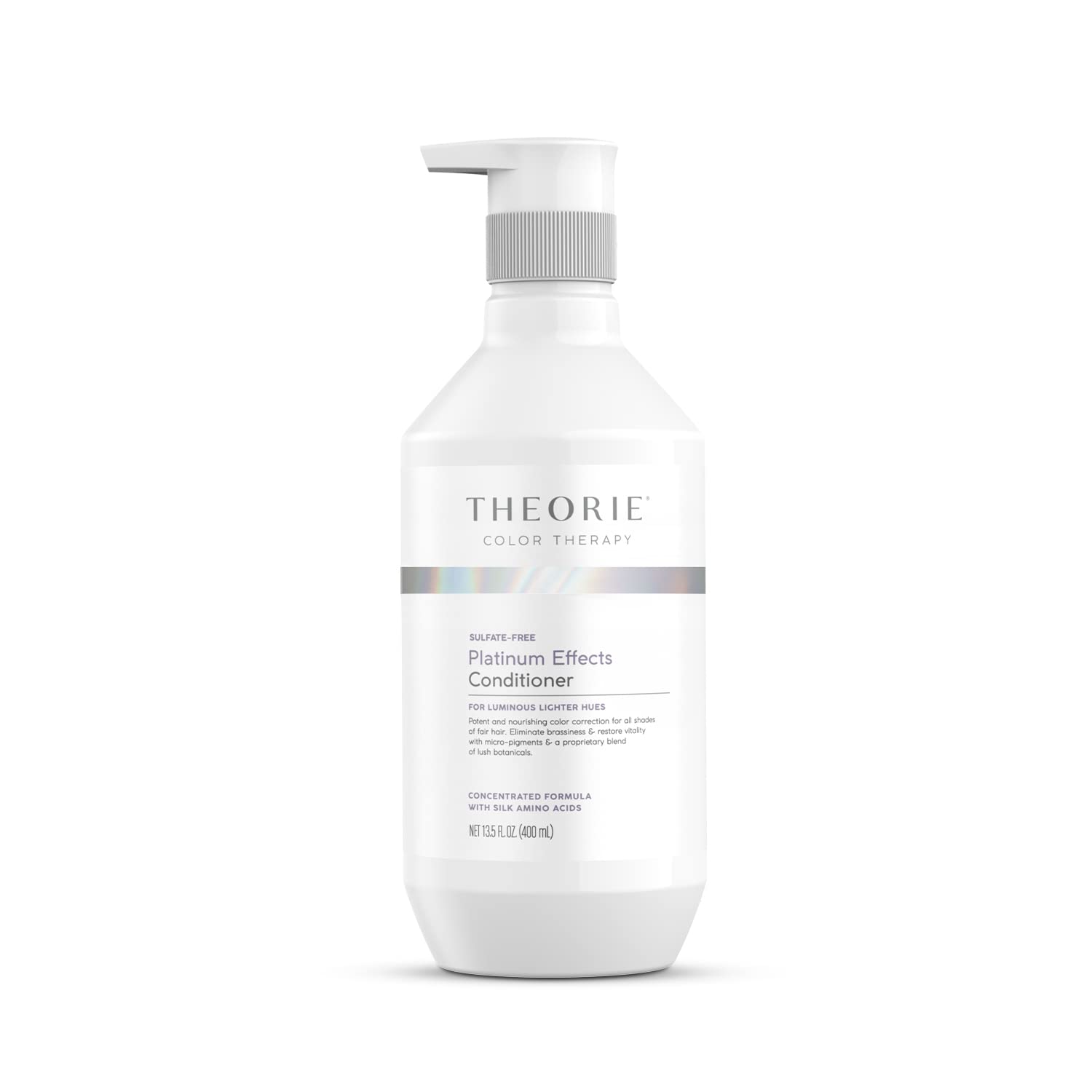 Theorie Platinum Effects Conditioner- Concentrated Color Maintenance and Correction for Blonde, Silver & Color Treat Hair. Potent Pigments Eliminate Brassiness & Yellowing. (400 mL)