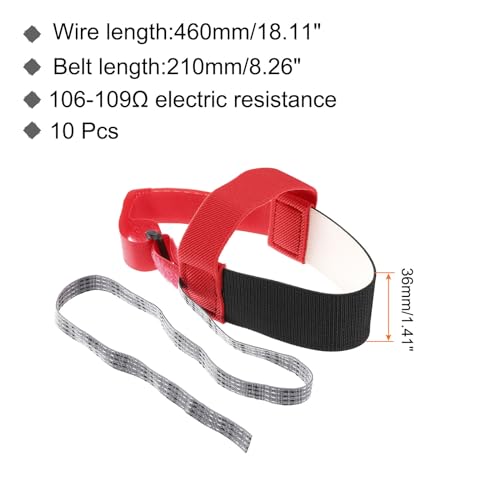 Image of MECCANIXITY 10pcs ESD Anti Static Foot Heel Straps Anti Static Wrist Strap Band Adjustable for Grounding Removing Static Red