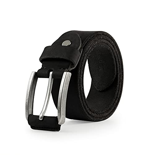 TOPBELT Cinturones Hombre Cuero Cinturón Garantía Piel Genuina 110-160CM Tallas Grandes 38MM Regalos para Hombres (110cm, Negro) Cover