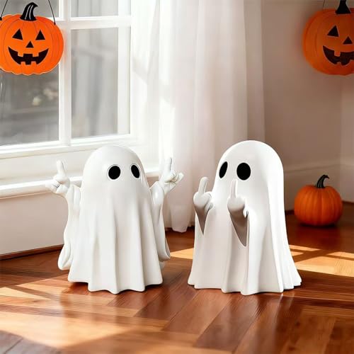 MIXFOSAHN Halloween Ghost Finger Statue HIO-Hop Ghost Statue Halloween Decorations Indoor...