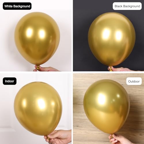 Image of RUBFAC 135pcs Gold Balloons Different Sizes 18 12 10 5 Inch for Garland Arch, Latex Metallic Balloon for Birthday Graduation Party Wedding Decorations