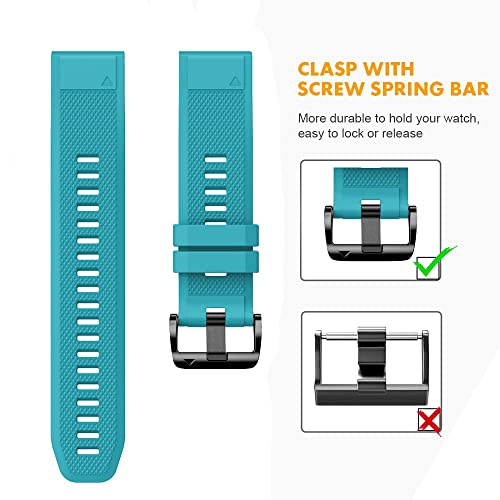 Correa de silicona de 26mm para Garmin Fenix 5X 7X con acabado premium color ágata 4