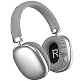 Luvant Kopfhörer Mit Geräuschunterdrückung, Aktive Geräuschunterdrückung, 5.3 Bluetooth-Funkkopfhörer Mit Mikrofon for Reisen, Arbeit Oder Pendeln, Weiche Ohrenschützer, Hohe Klangqualität(Silver)