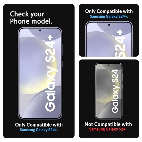 Image of ArmourPro Tempered Glass Compatible for Samsung Galaxy S24 Plus 5G (6.7 Inch) With Back Nano Membrane, Edge-to-Edge Protector Coverage With Easy Cleaning Kit | Black
