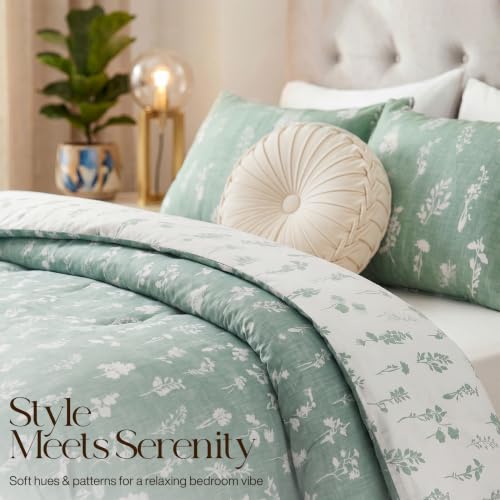 Image of Utopia Bedding 3 Pc King Comforter Set, Printed Comforter, Meadow Mist | Comforter Set Includes Comforter (90x102) Inches, 2 Shams (20x36) Inches. Soft Microfiber Down Alternative, Machine Washable.
