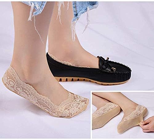 Image of ELEG & STILANCE Women's Low Cut Invisible Net Socks No Show Loafer Toe Anti Slip Foot Socks Set For Sneaker and Loafers (Multicolor, Size - 4 till 6)