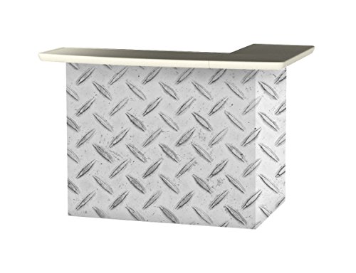 Best of Times 2000W2412 Urban Steel Portable Patio Bar Table, One Size, L-Shaped, Grey