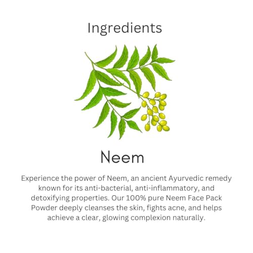 Image of Khadi Neem Face Pack Powder 100g | Natural & Herbal | For Acne, Pimple & Glowing Skin | Skin Detox & Soothing | Removes Dirt & Impurities | Ayurvedic Face Pack for Men Women