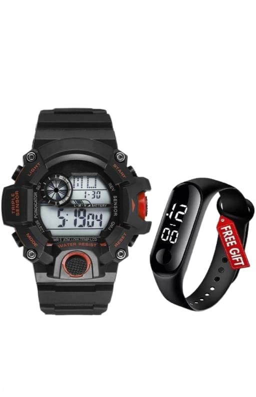 Boys Digital Watch Combo GSHOK RED M4 BNA TTO BLK Combo Boys Digital Watch Combo GSHOK RED M4 BNA TTO BLK Combo