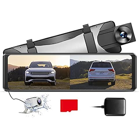 AZDOME Cámara Retrovisor Coche 2.5K con GPS Cover