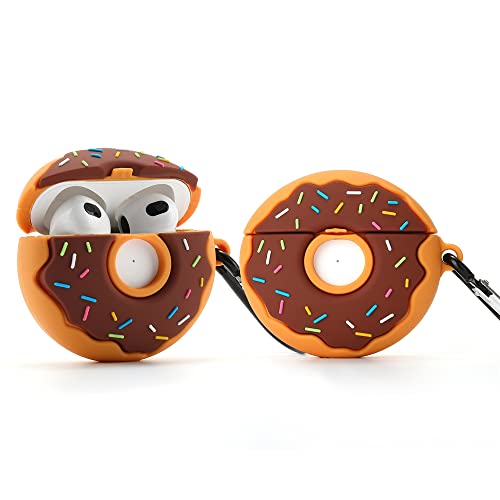 3D Donuts Case for Airpod 3,3D Cartoon Cute Food Airpods 3 Case for Kids Girls Teens Boys,Fashion Kawaii Funny Cool Fun Stylish Character Donuts Soft Case for Airpod 3 Case 2021 (Donuts)