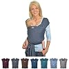 Hoppediz Elastisches Tragetuch Baby – Babytragetuch für Neugeborene ab Geburt – 100 % Bio-Bauwolle (GOTS) – bebilderte Trageanleitung – Anthrazit 4,60 m