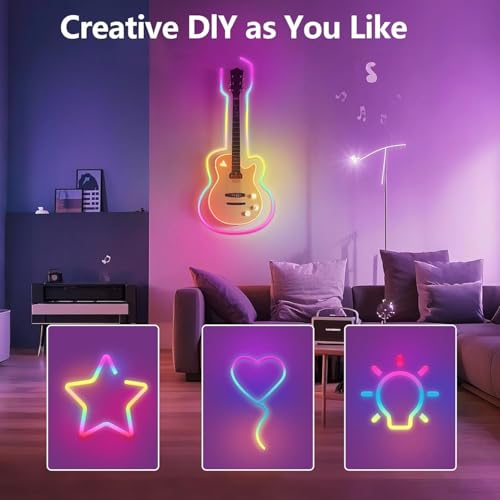 RGBIC Neon Rope Lights 6.6ft con Control APP y Clips miniatura 5