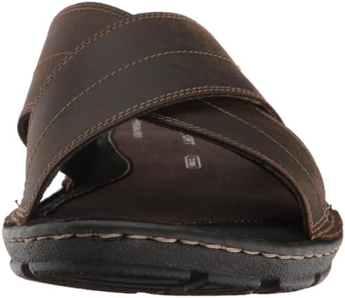 Rockport mens Darwyn Xband Slide Sandal, Brown Ii Leather, 12 Wide US | Image 1