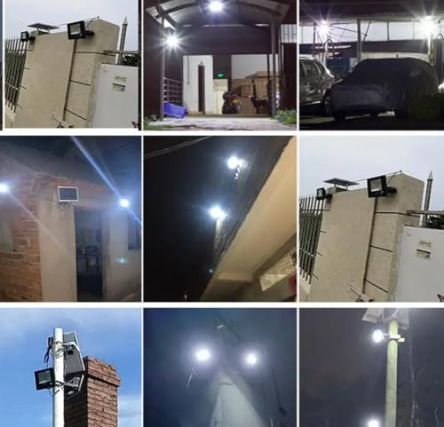 Image of Aarmee Solar Flood Light 60W with 96 LED Chips, 5W Peak Brightness, 3.2V 5000mAh LiFePO4 Battery, 8-12 Hours Backup, Remote Control, Auto On /Off, Outdoor Wall Light for Home, Garden & Gate