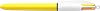 BIC 4 Colors Sun Ballpoint Pen, Box of 12, 1.0mm Type, Yellow, Purple, Orange and Pink Colors in Single Pen