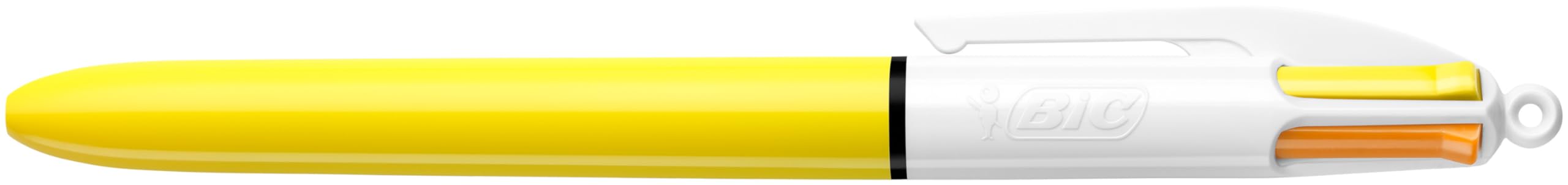 BIC 4 Colours Sun Tükenmez Kalem, 12'li Kutu, 1.0mm Uç, Tek Kalemde Sarı, Mor, Turuncu ve Pembe Renkler