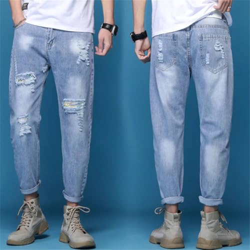 Men's Street Personalized Stretch Breathable Soft Comfortable Loose All-Match Denim Pants2