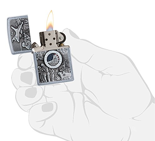 Zippo Defenders of Freedom Emblem Street Chrome Pocket Lighter - Image 7