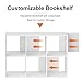 Sweetcrispy 6 Cube Storage Organizer - Open Cube Bookshelf with 3 Removable Back Panels, Display Storage Bookcase for Living Room, Bedroom, Entrance Hall, Home Office，36