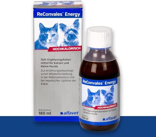 Alfavet ReConvales Energy, Doppelpack, in der Rekonvaleszenz, bei Untergewicht der Katze, hochkalorisch, appetitanregend, 2 x Glasflasche à 180ml, Diät-Ergänzungsfuttermittel