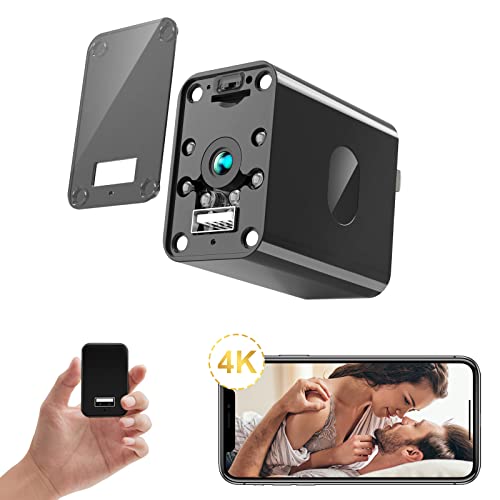 4K Hidden Camera Live Feed WiFi, KINGDANS Night Vision Spy Camera Charger -Motion Detection, IR-Cut- Nanny Cam Hidden Camera, 160Â° Wide Angle Indoor Security Camera, Spy Cam, Secret Camera