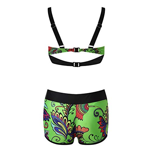 JUSHINI-Bikini-Set-Damen-Sexy-Einfarbig-Print-Schnuer-Bikini-Set-Mit-Hohem-Schnitt-Und-Zweiteiligem-Zweiteiliger-Badeanzug-Bikinihose-Strandkleidung-Bademode-Bh50