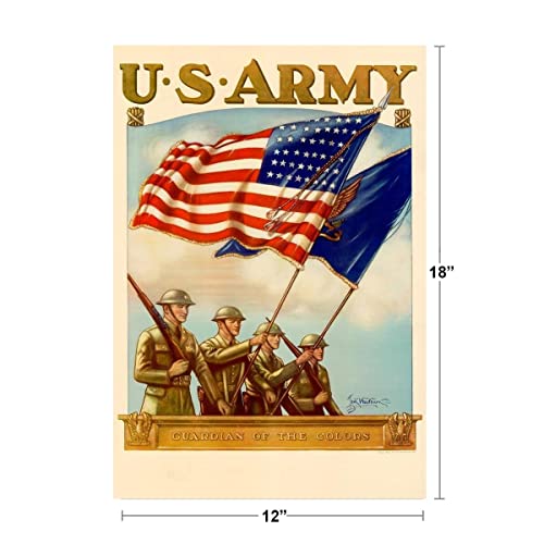 Wpa War Propaganda Us Army Guradian Of The Colors Recruiting Cool Wall Decor Art Print Poster 12X18 #TOP3