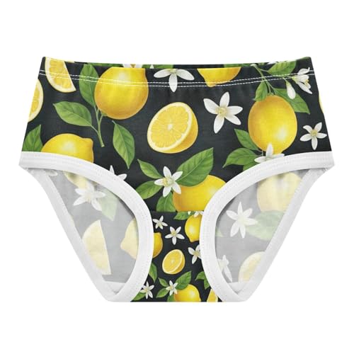 Lemons Cotton Toddler Underwear, Girls Cotton Underwear, 2T–8 Years