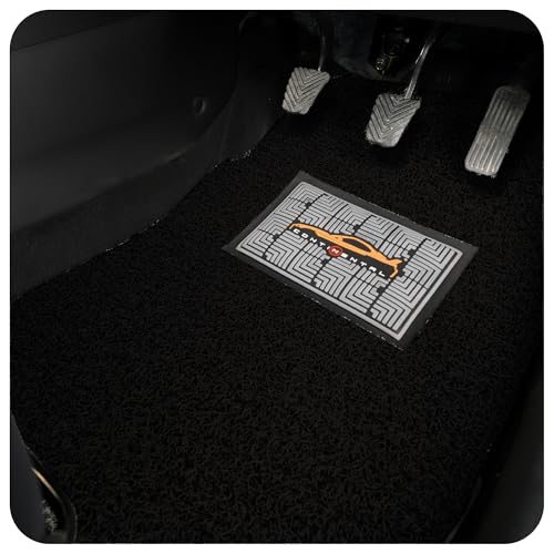 Image of CONTINENTAL [Duramat Curly] Universal Single Driver Side Car Mat only - Premium Waterproof PVC Cushions Car Floor Mat for All Cars (Full Black)