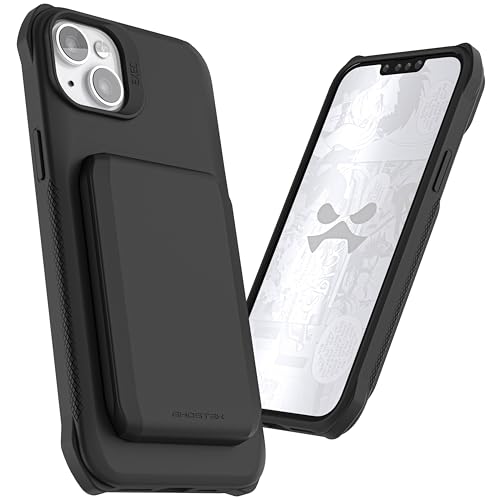 Tarjetero MagSafe iPhone 14 Plus en funda protectora Ghostek Exec anticaídas 2