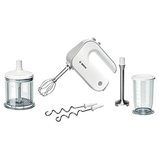 Bosch MFQ4080 Batidora amasadora con set de accesorios de repostería, 500 W, 5 Velocidades, Blanco