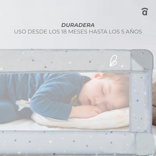 Barrera de cama 150cm abatible para evitar caídas infantiles nocturnas 7