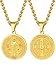 18K Gold Plated Saint Benedict of Nursia Medal Pendant with Chain
