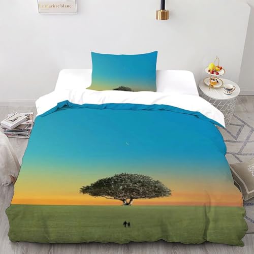 Linge de lit imprimé 3D plantes vertes en microfibre souple - 2