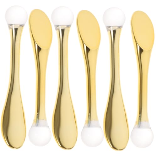 Garneck 6 piezas Espátulas Masajeadoras Faciales de Dorado Cucharas para Crema y Masaje Ocular Herramienta Duradera para Cuidado Piel y Reducción de Arrugas y Ojeras