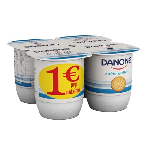 Danone Yogur con Sabor, Galleta, 120 g x 4