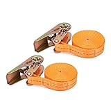 【Weit verbreitet】】Der Ratschenspanner-Zurrgurt hält 800kg / 1763,7lb Zugspannung aus, kann zum Binden von Fahrrädern, Motorrädern, Gepäckträgern, Boxen, Expressboxen usw. verwendet werden, die Verwendung einer breiten Palette.