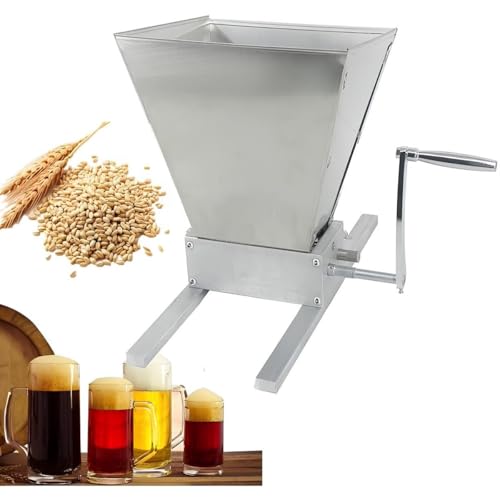 KJHYYPP Gear - Trituradora de frutas para hacer vino, trituradora manual con mango, prensado de vino, molinillo de grano inoxidable, para grano, malta y cebada