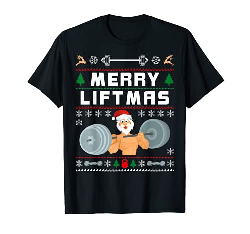 Lifting Lovers Gym Ugly Fun Christmas Sweater Regalo de Camiseta