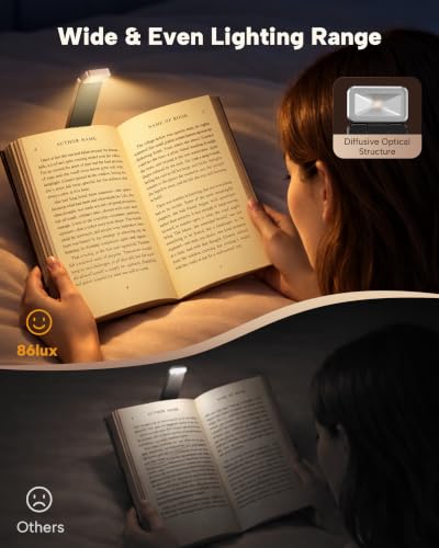 86lux Leselampe Buch Klemme，Wiederaufladbare Buchlampe zum Lesen im Bett – Ansicht 2