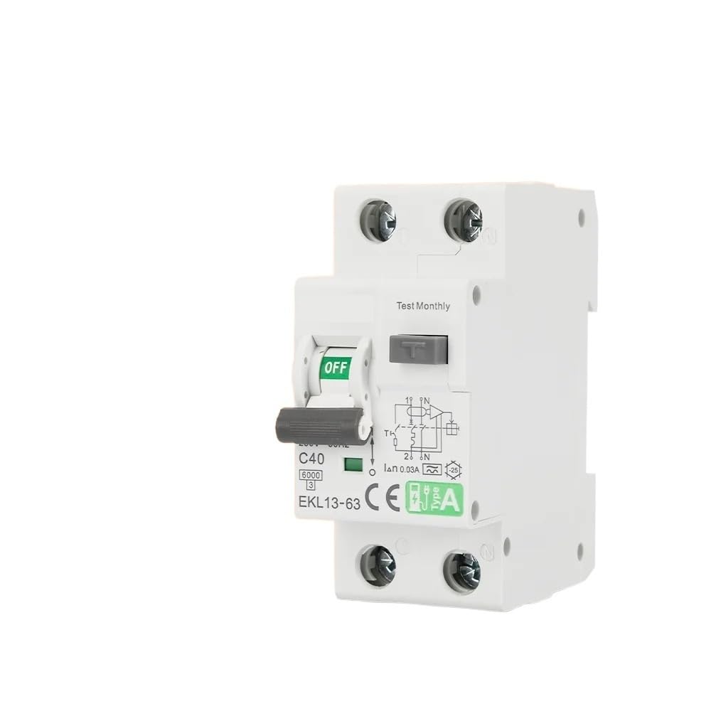 ETEK RCBO EKL13-63 with test button highlighted