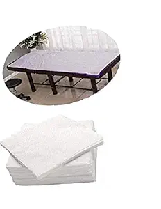 CUFF- SHIELD Non woven fabric disposable bed sheet (Pack of 50, Color-White, Size-31x72inch, Fabric-25GSM Polypropylene spun bond) for Spa, Massage, Salon, Hotel, Clinic, hospitals