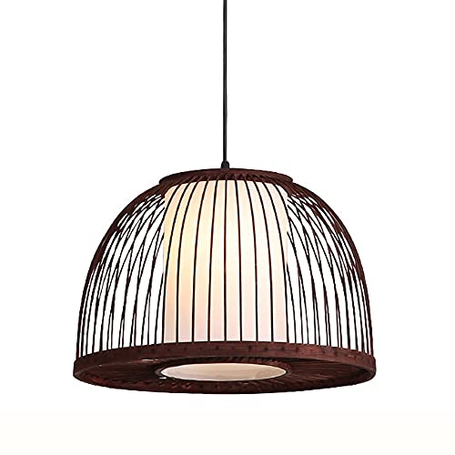 Lámpara Colgante de Techo de 1 luz, lámpara Colgante de Madera Artesanal, Base E27, lámpara Colgante China Hecha a Mano para Restaurante, salón de té, Villa, lámpara Decorativa