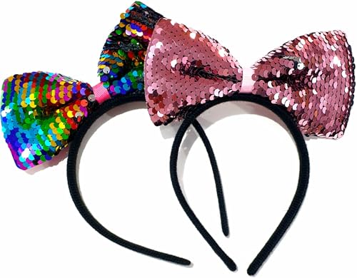 Image of ANNA CREATIONS 2 Pcs Premium Plastic Bow Hairbands for Baby Girls - Cute Designer Headbands, Stylish Hair Accessories for Kids (Pack of 1)