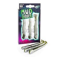 Tête Plombée Mud Digger Fiiish – 9 Cm, 5 G, Kaki – Lot De 2 Pour Pêche Sportive