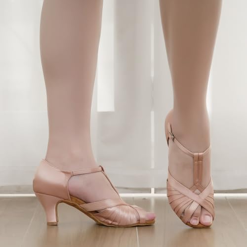 Yokala Women Ballroom Dance Shoes for Social Performance Professional Latin Salsa Practice Dancing Sandals 2.5" Heel3