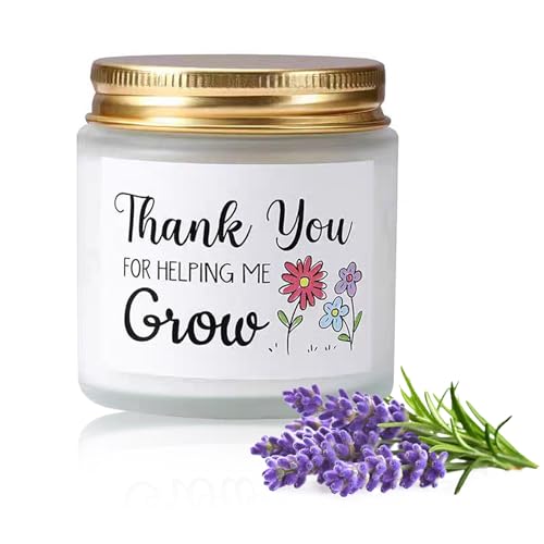 Thank You Candle - Appreciation Gift for Teachers Mom Grandma Wife Girlfriend Friends Sister - Lavender Scented