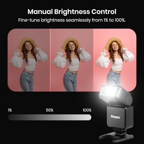 Image of Simpex TT 540 II on Camera Flash with in Built Lithium-ion Battery that Supports USB-C Charging, 2.4 Ghz in Built reciever for Wireless triggering and a Universal hot Shoe Design.